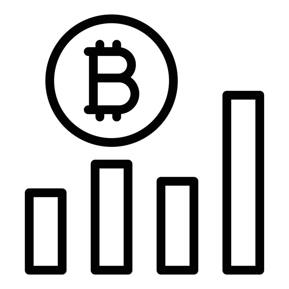 ícone de lucro bitcoin, estilo de estrutura de tópicos vetor