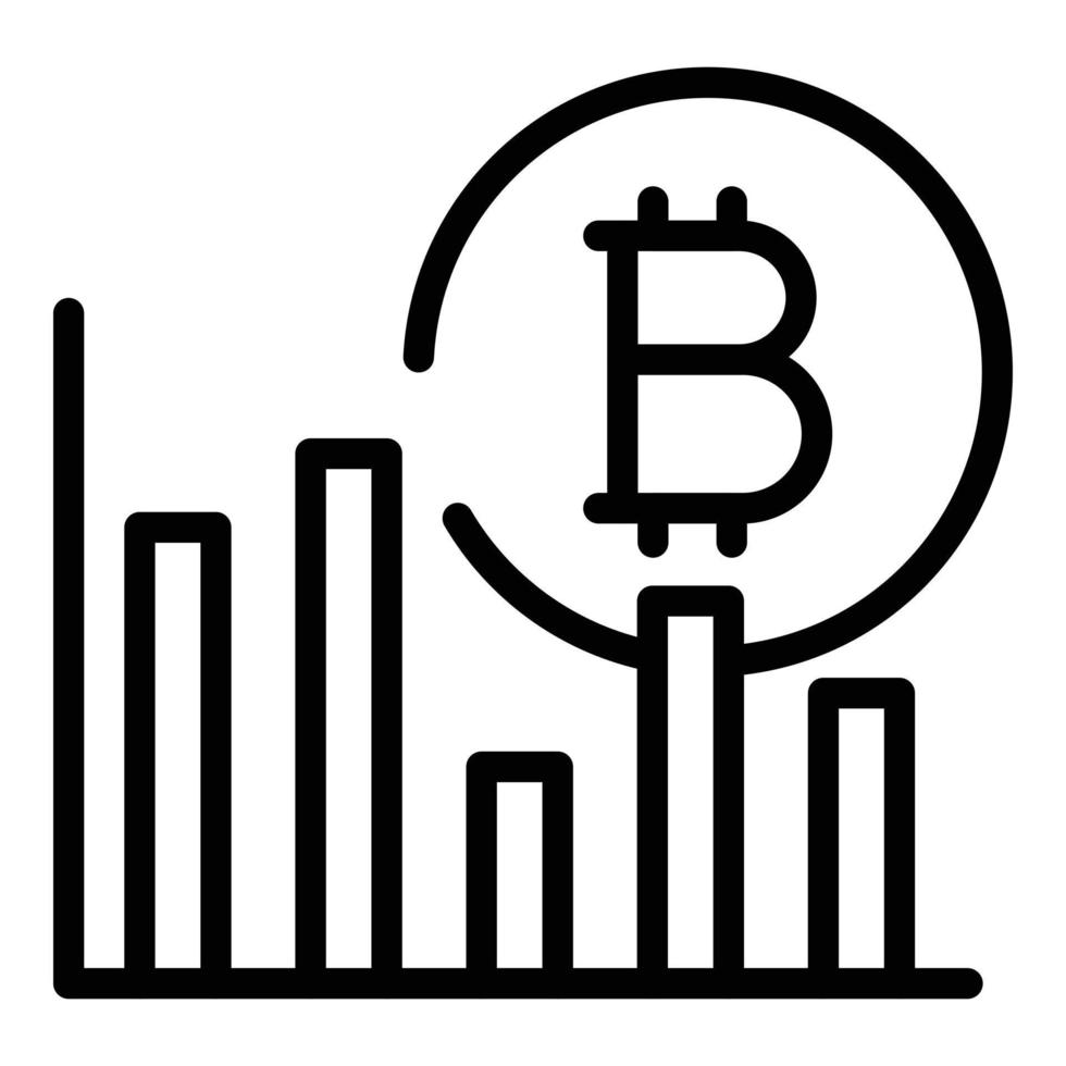 ícone infochart bitcoin, estilo de estrutura de tópicos vetor
