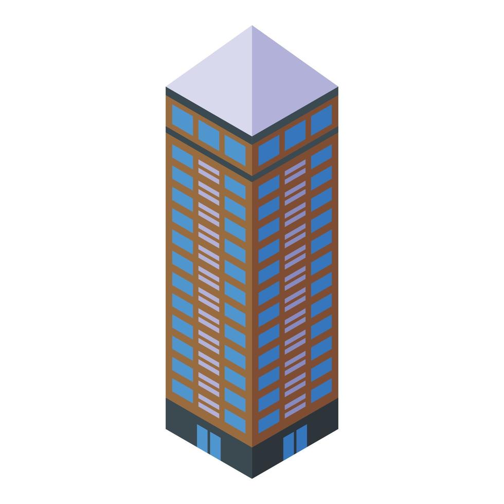 ícone da torre da cidade de negócios, estilo isométrico vetor