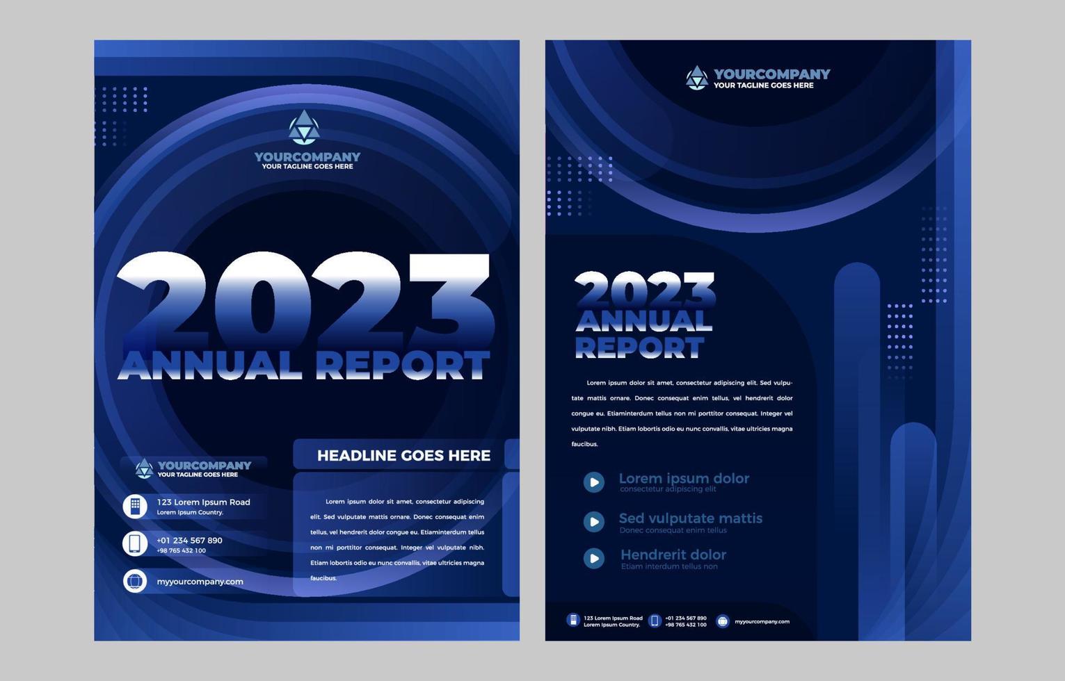 capa de relatório de negócios moderno azul vetor