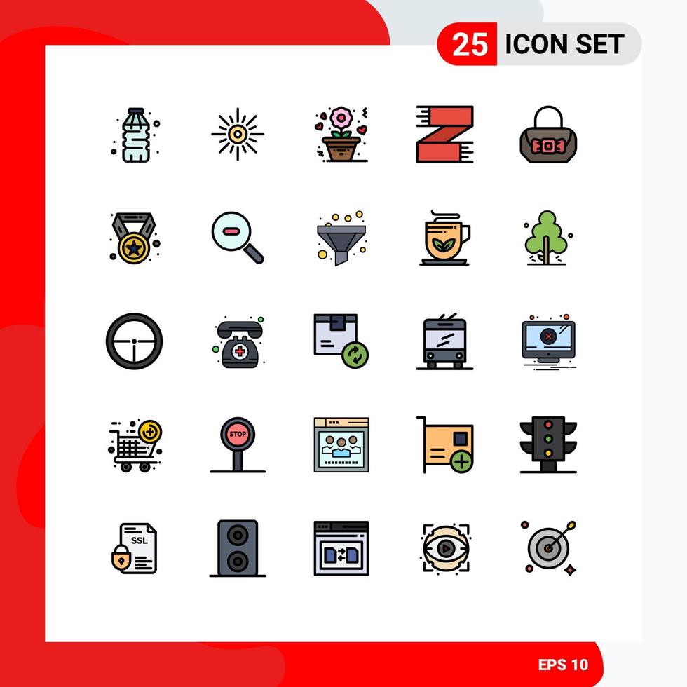 conjunto de 25 sinais de símbolos de ícones de interface do usuário modernos para loja de roupas de cachecol roupas de clima rosa elementos de design de vetores editáveis
