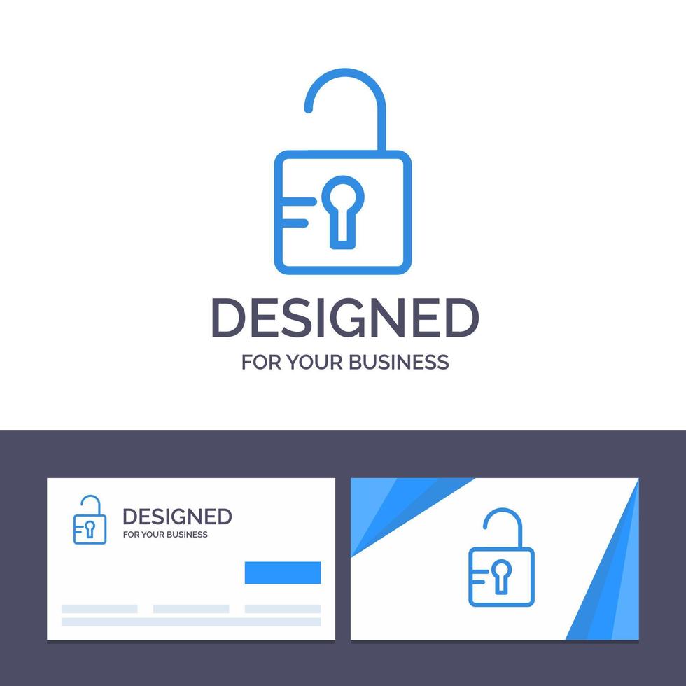 cartão de visita criativo e modelo de logotipo desbloqueiam ilustração vetorial de escola de estudo vetor