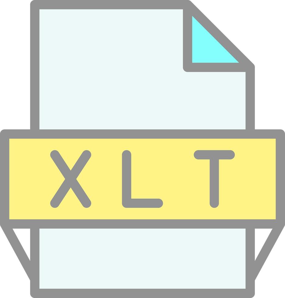 ícone de formato de arquivo xlt vetor