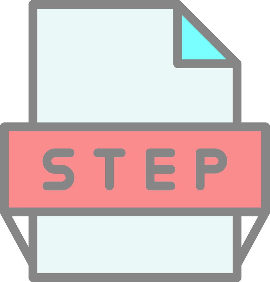 ícone de formato de arquivo passo vetor