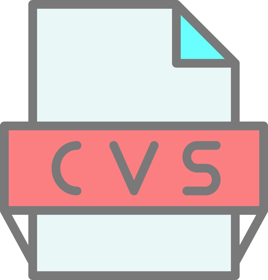 ícone de formato de arquivo cvs vetor