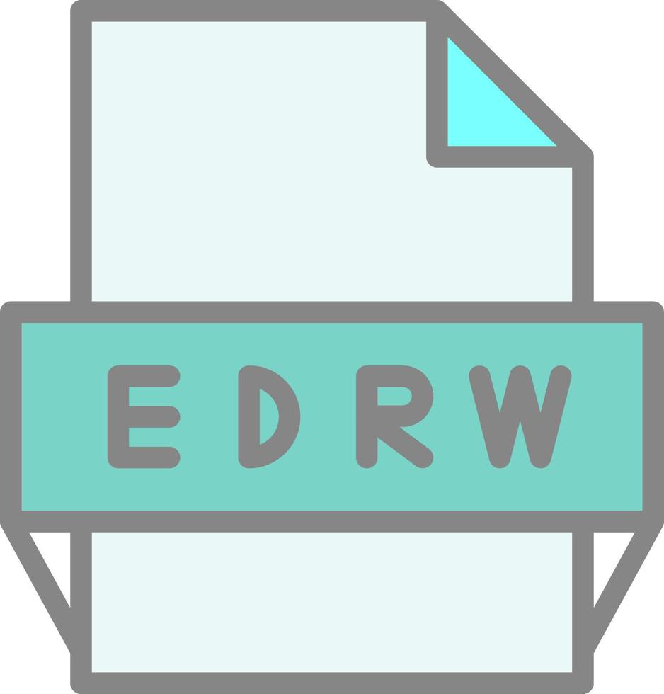 ícone de formato de arquivo edrw vetor