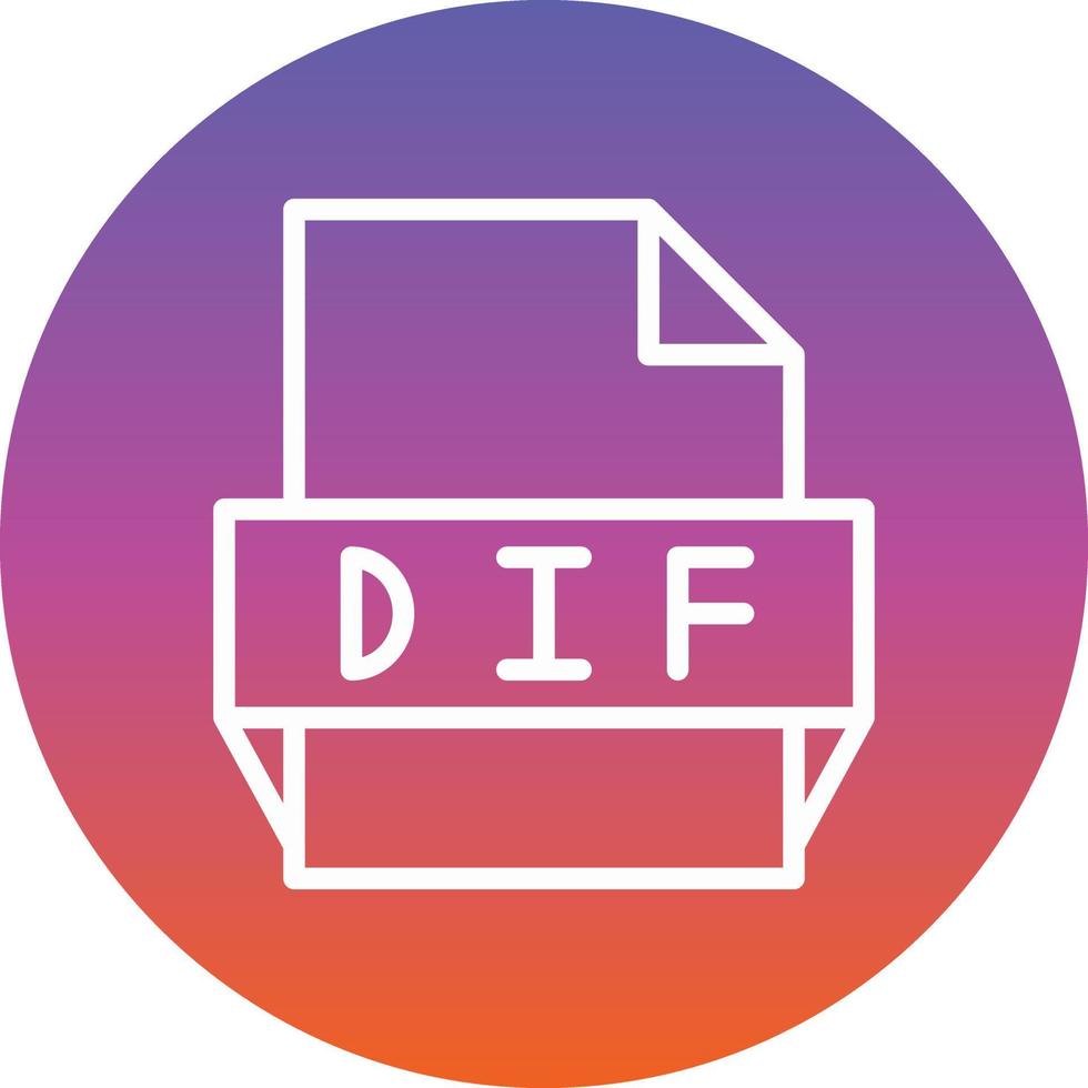 ícone de formato de arquivo dif vetor