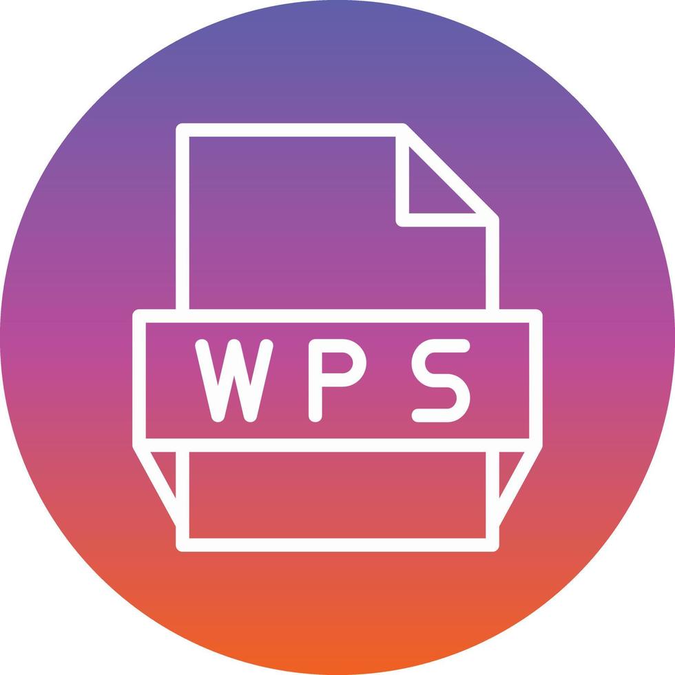 ícone de formato de arquivo wps vetor