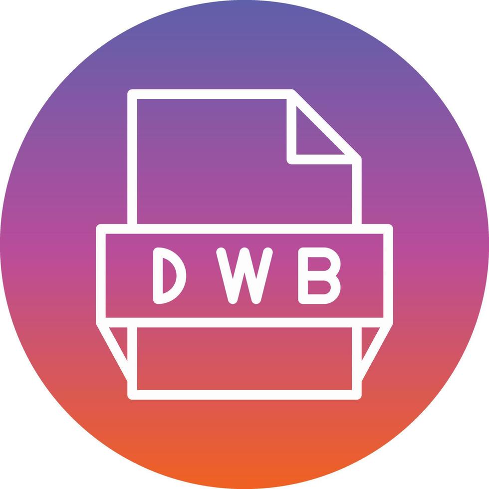 ícone de formato de arquivo dwb vetor