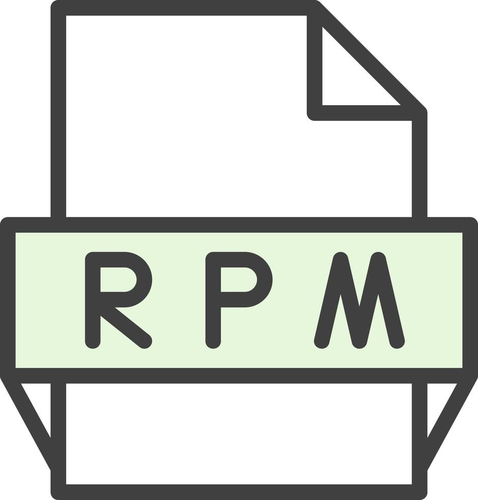 ícone do formato de arquivo rpm vetor