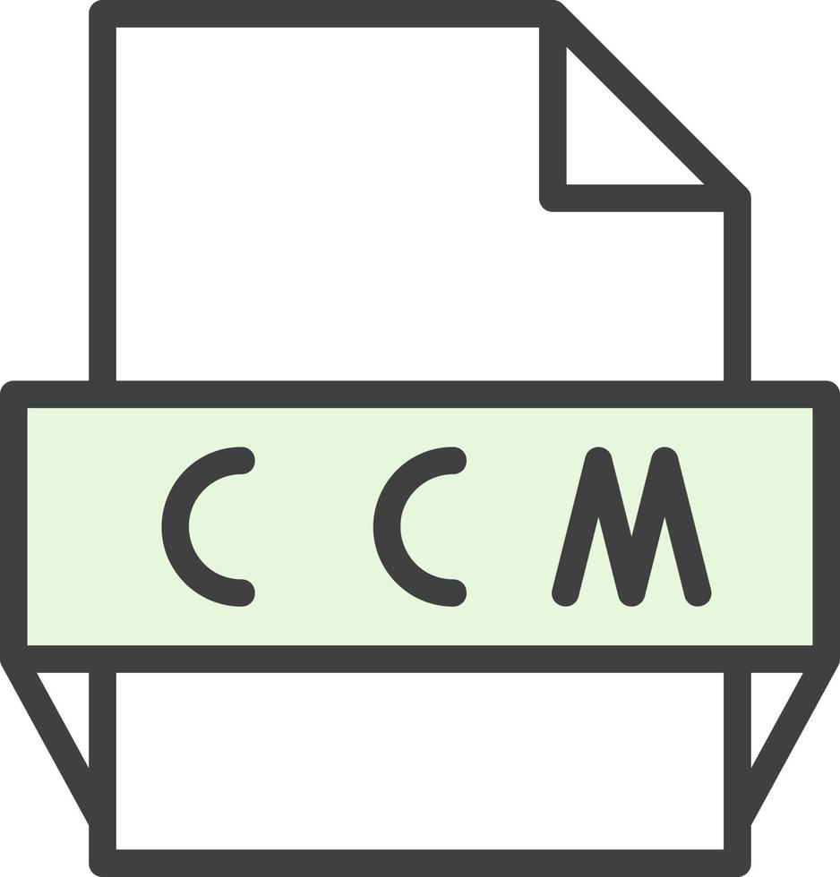 ícone de formato de arquivo ccm vetor