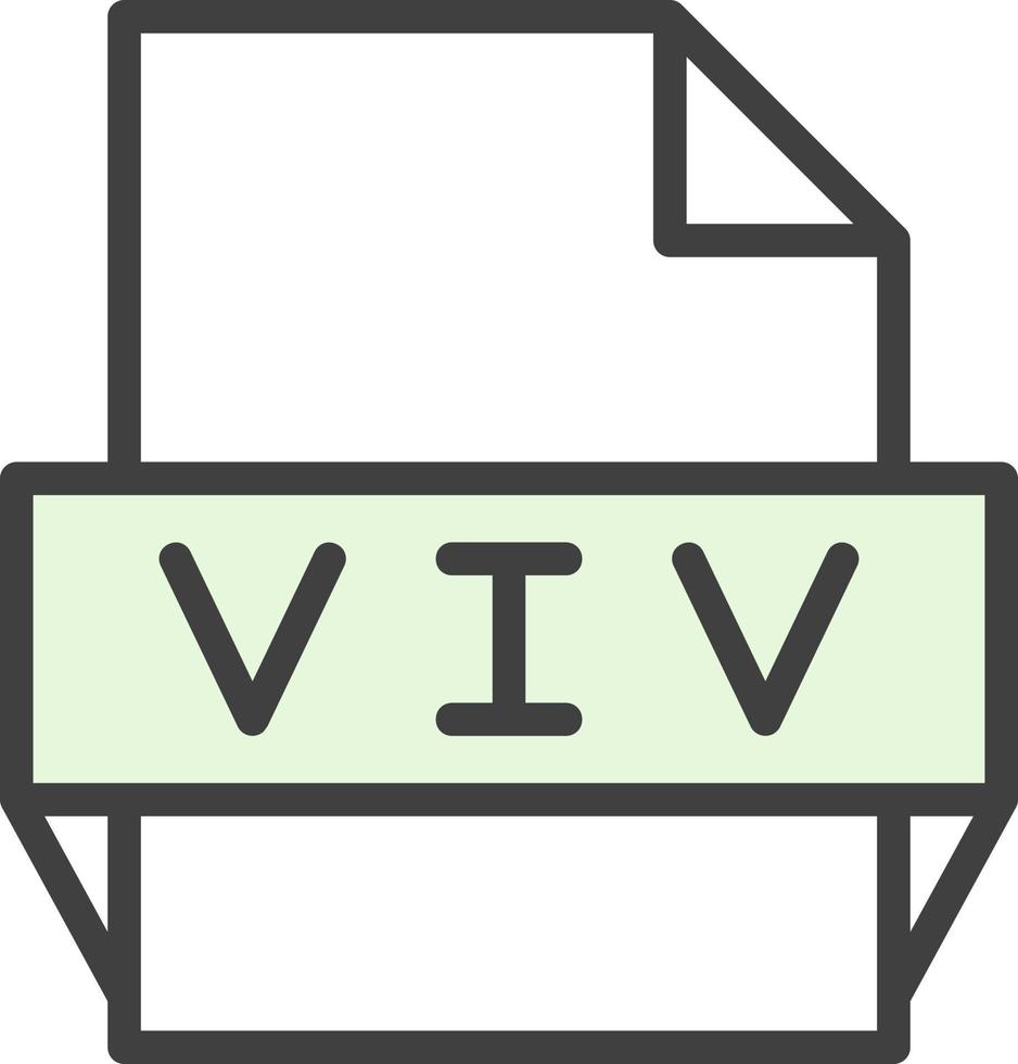 ícone de formato de arquivo viv vetor
