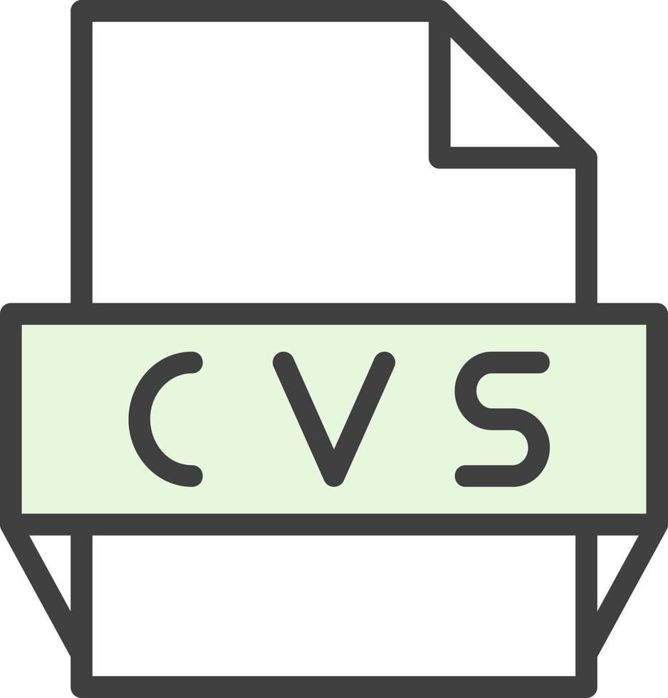 ícone de formato de arquivo cvs vetor