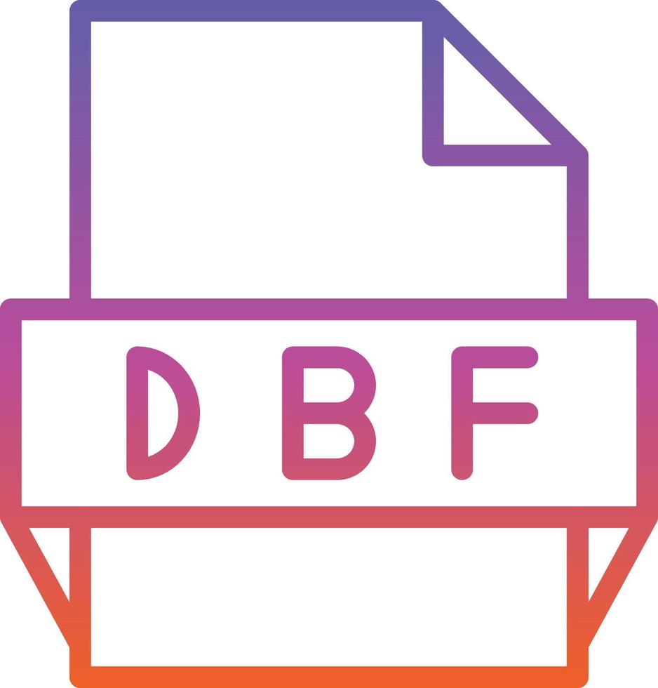 ícone de formato de arquivo dbf vetor