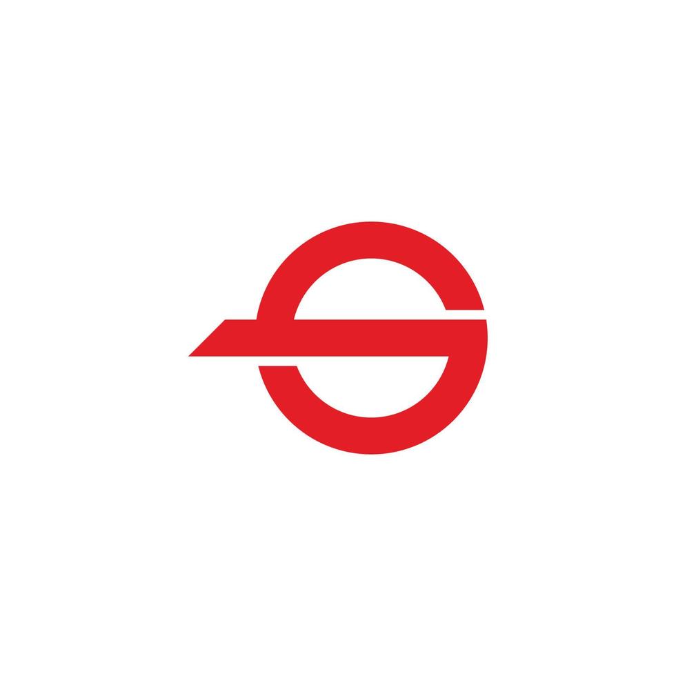 letra s círculo simples vetor de logotipo vermelho geométrico