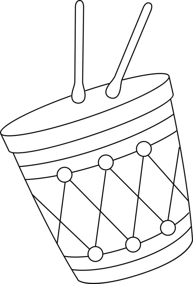 bateria de carnaval isolada página para colorir para crianças vetor