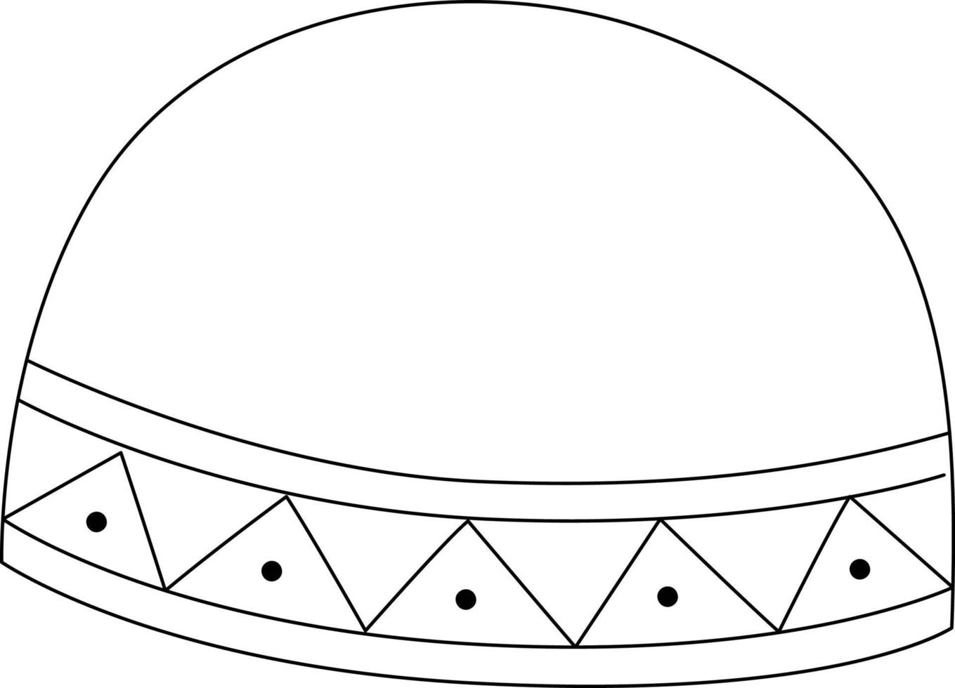 calota de caveira muçulmana do ramadã isolada para colorir e imprimir vetor