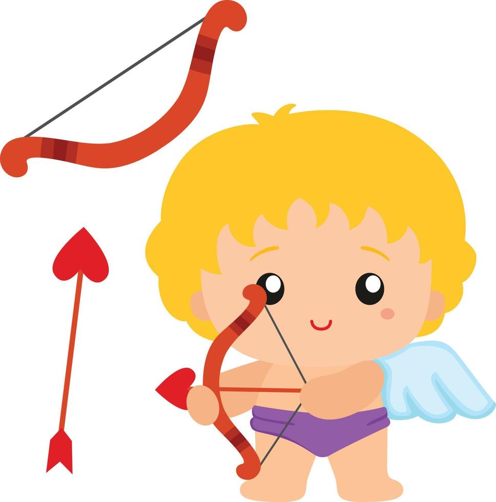 bebê anjo cupido amor ilustração vector clipart