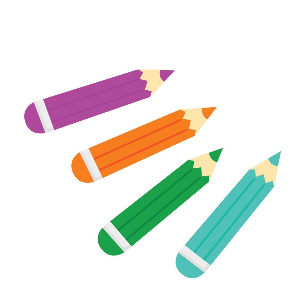 lápis de escola de arco-íris para desenhar ilustração vetorial clipart vetor