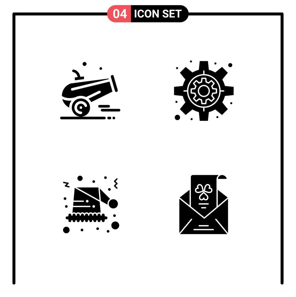 conjunto de sinais de símbolos de ícones de interface do usuário modernos para configurações de canhão santa ramadã e elementos de design de vetores editáveis