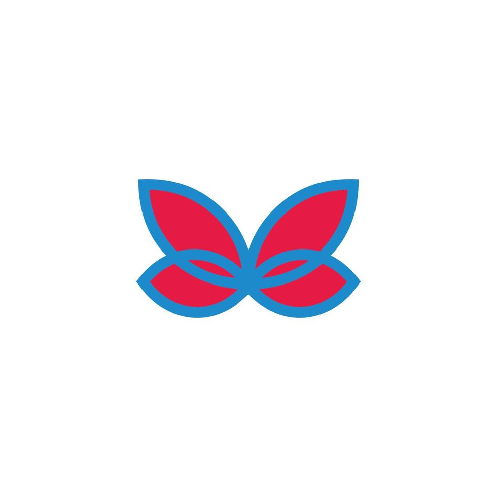asas de borboleta contorno geométrico simples vetor de logotipo de símbolo colorido