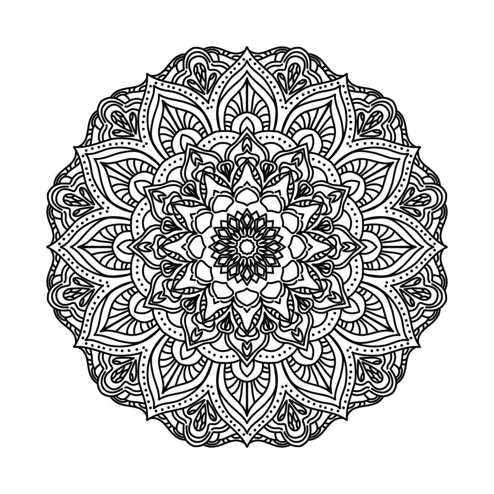 mandala preta para design. design de padrão circular mandala para henna, mehndi, tatuagem, decoração. ornamento decorativo em estilo étnico oriental. página do livro para colorir. vetor