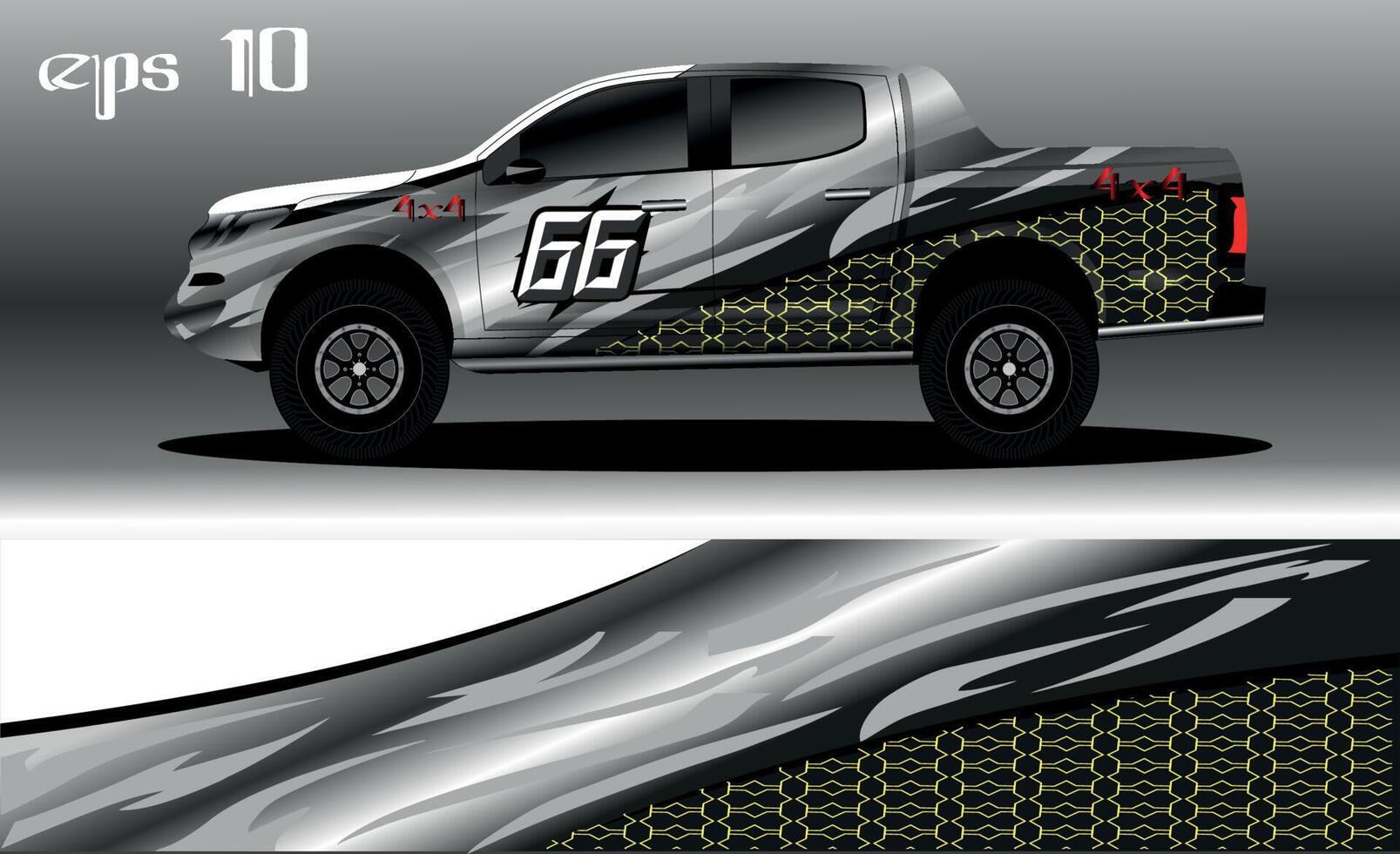 design de fundo abstrato para envoltório de carro de caminhão 4x4, rali, van, suv e outros carros vetor