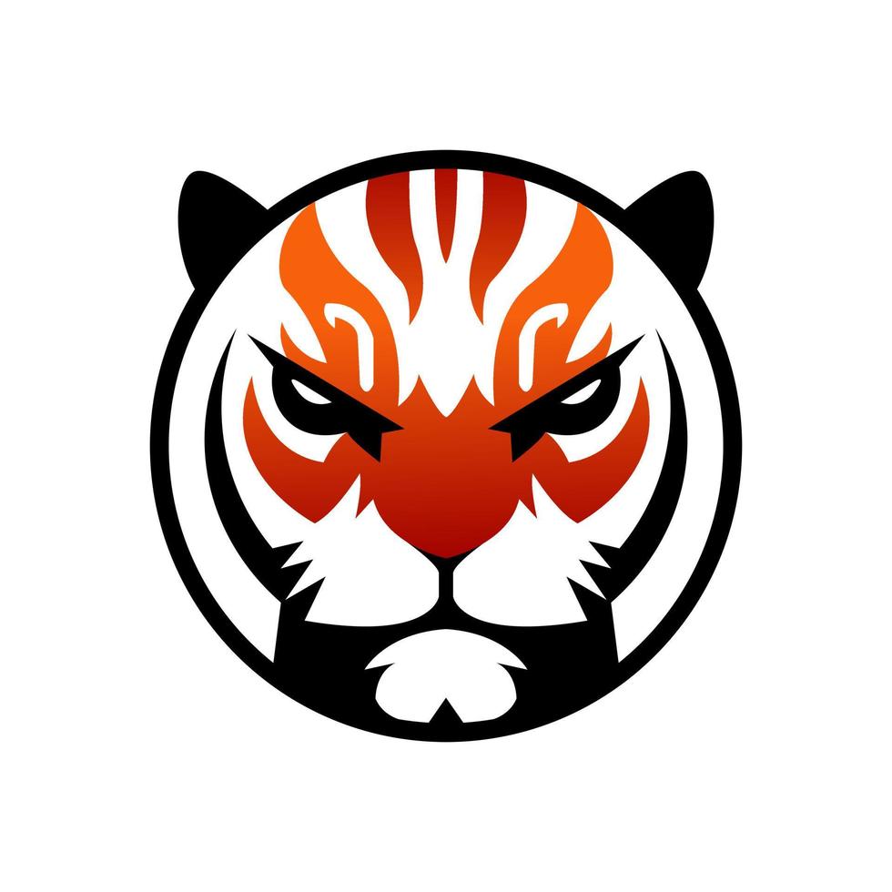 design de tatuagem de cabeça de tigre de círculo. vetor. ilustração.logotipo.ícone vetor