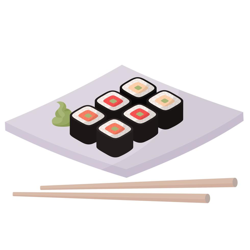 conjunto de sushi vetor