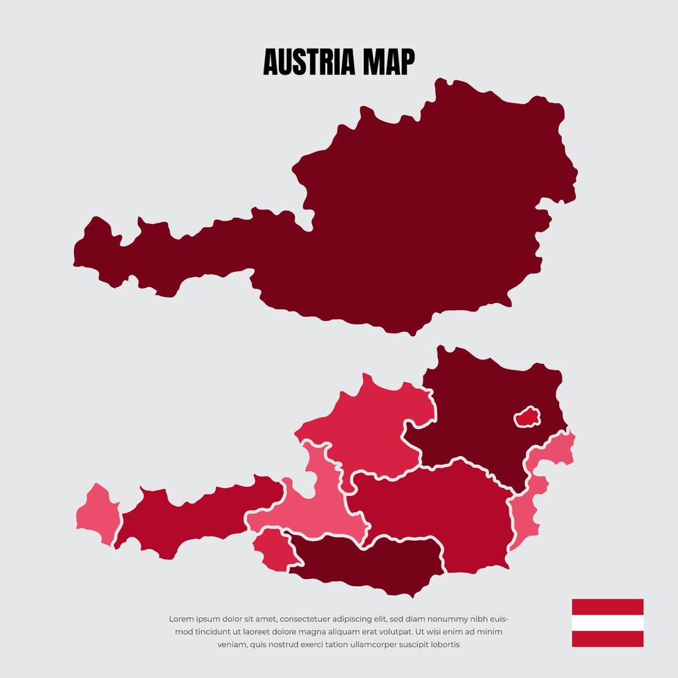 coleção de vetor de design de mapas de silhueta áustria. vetor de design de mapas da ásia