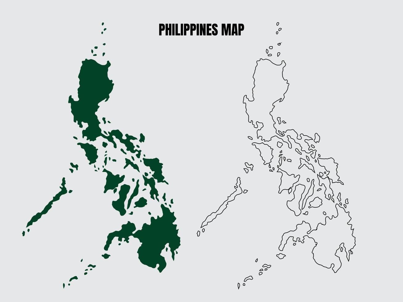 coleção de vetores de design de mapas de silhueta filipinas. vetor de design de mapas das filipinas