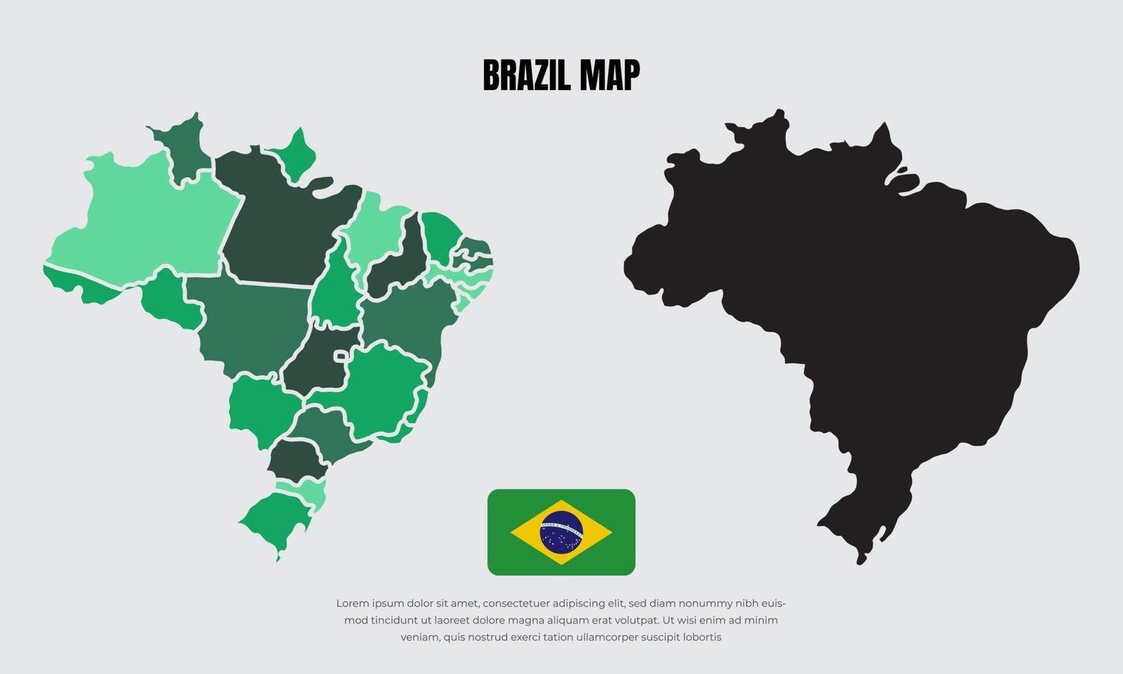 coleção de vetores de design de mapas do brasil silhueta. vetor de design de mapas do brasil