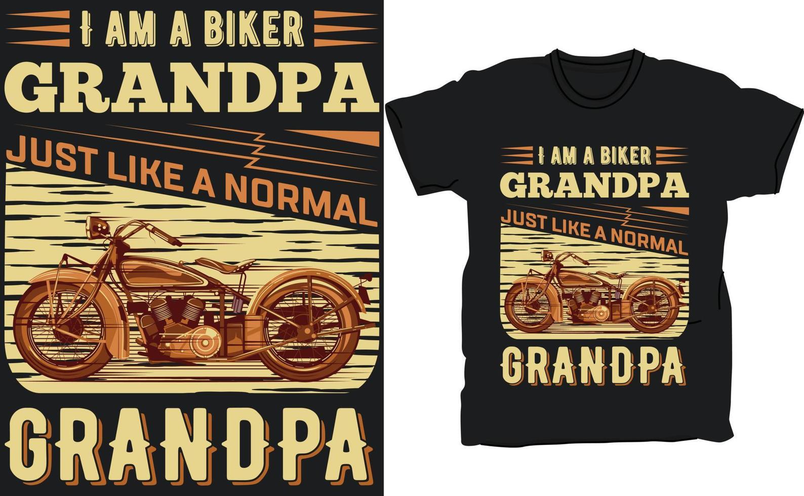 eu sou um avô motociclista como um modelo de vetor de design de camiseta de vovô normal