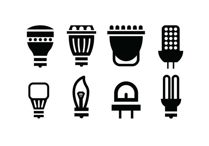 Ícones de vetor de lâmpada