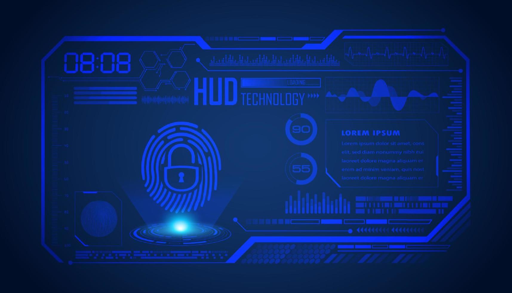 fundo de tela de tecnologia hud moderna vetor