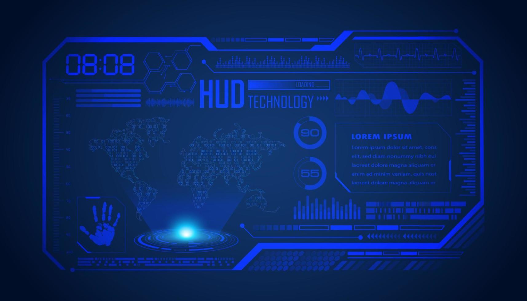 fundo de tela de tecnologia hud moderna vetor