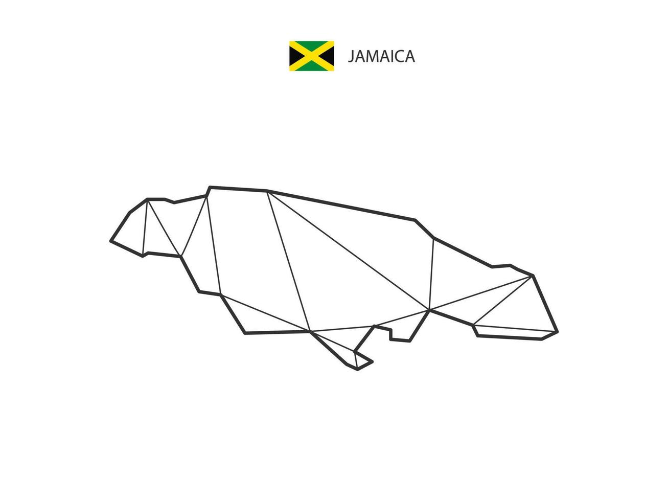 estilo de mapa de triângulos de mosaico da jamaica isolado em um fundo branco. design abstrato para vetor. vetor