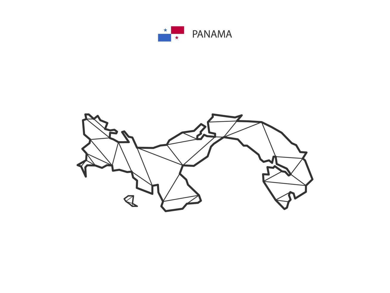 estilo de mapa de triângulos de mosaico do panamá isolado em um fundo branco. design abstrato para vetor. vetor