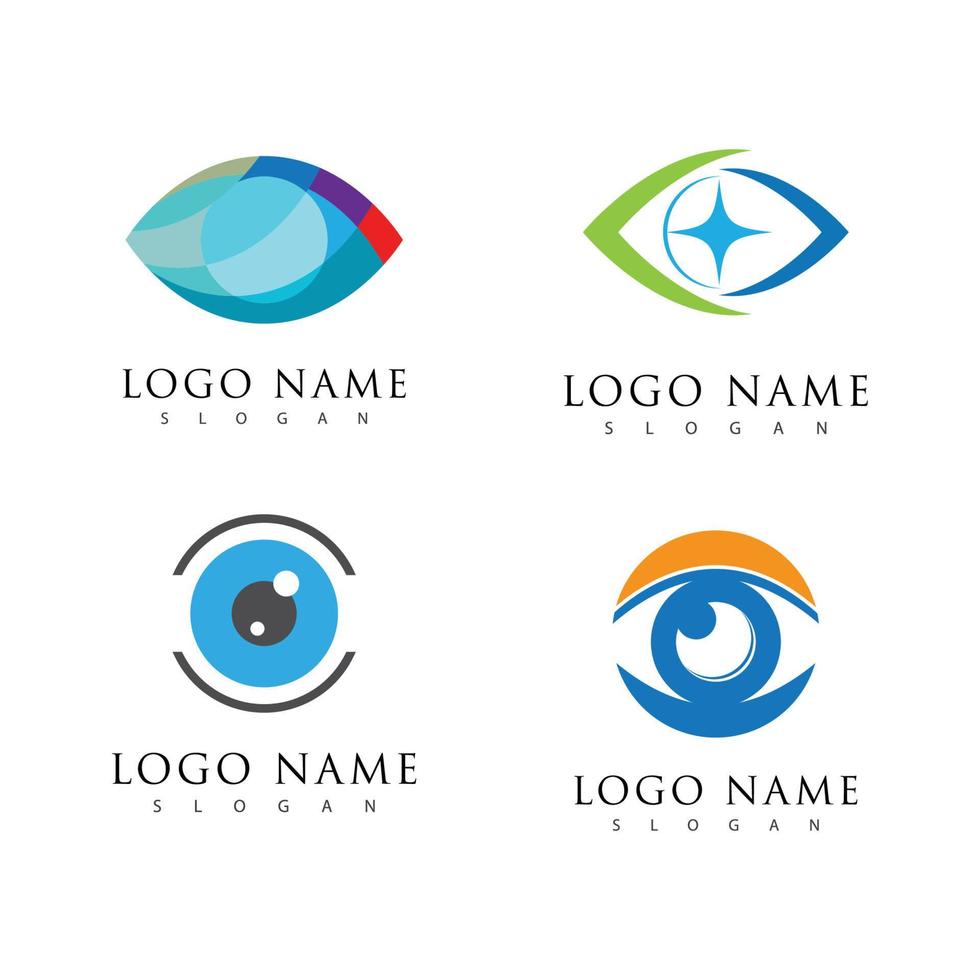 identidade visual corporativa design de logotipo de vetor de cuidados com os olhos