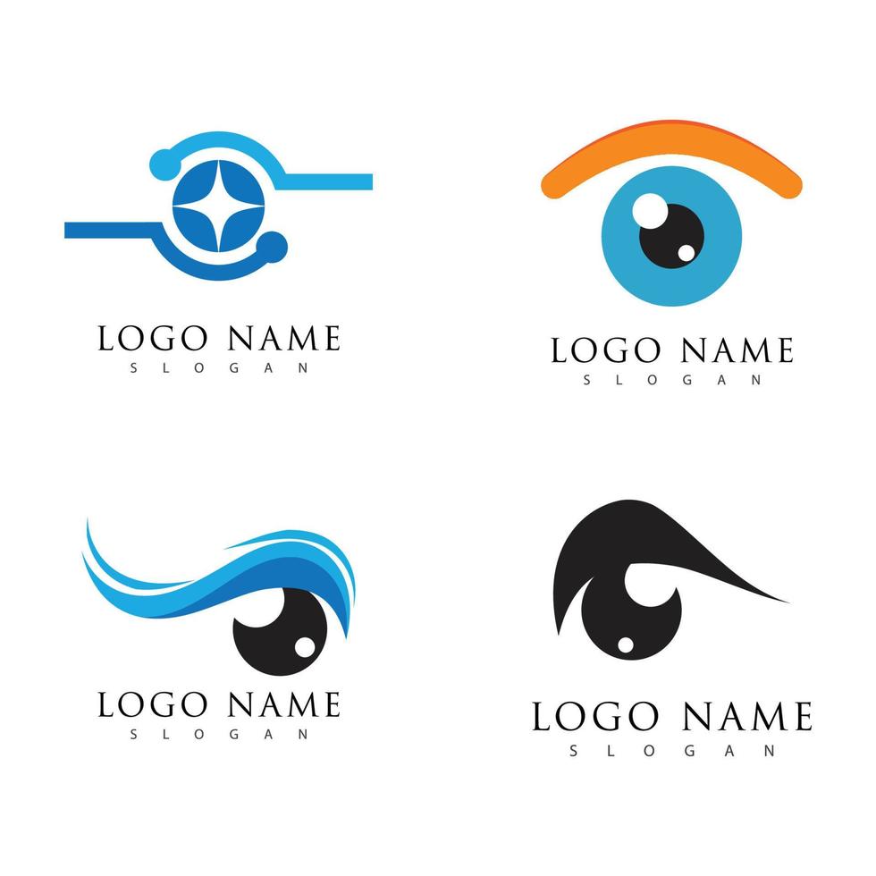 identidade visual corporativa design de logotipo de vetor de cuidados com os olhos