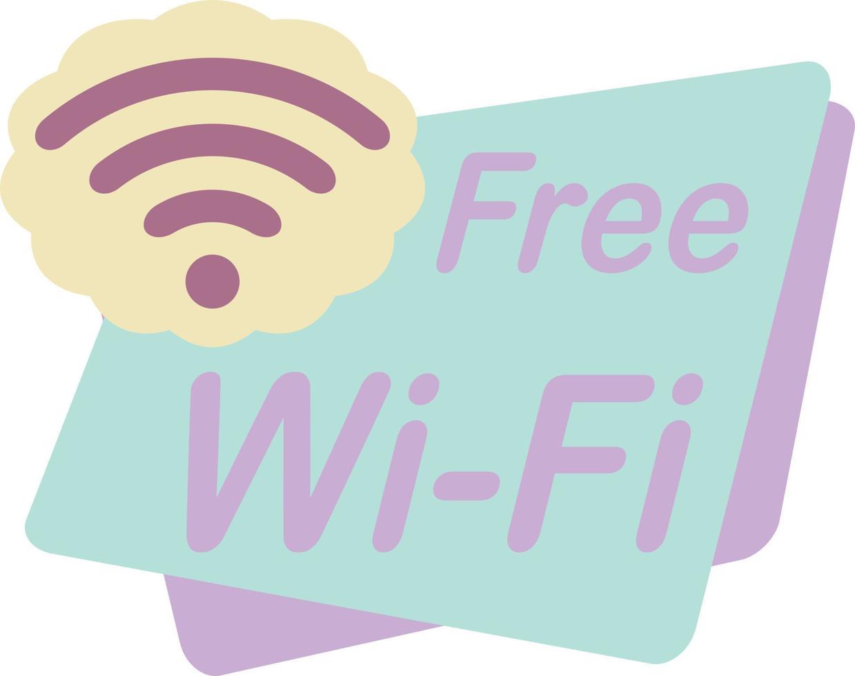 ícone de wi-fi grátis de estilo plano. símbolo de rede para conexão com a internet. vetor