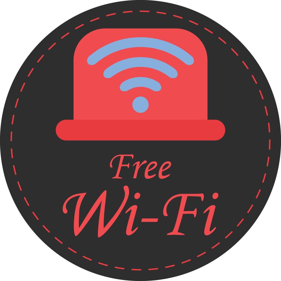 ícone de wi-fi grátis de estilo plano. símbolo de rede para conexão com a internet. vetor