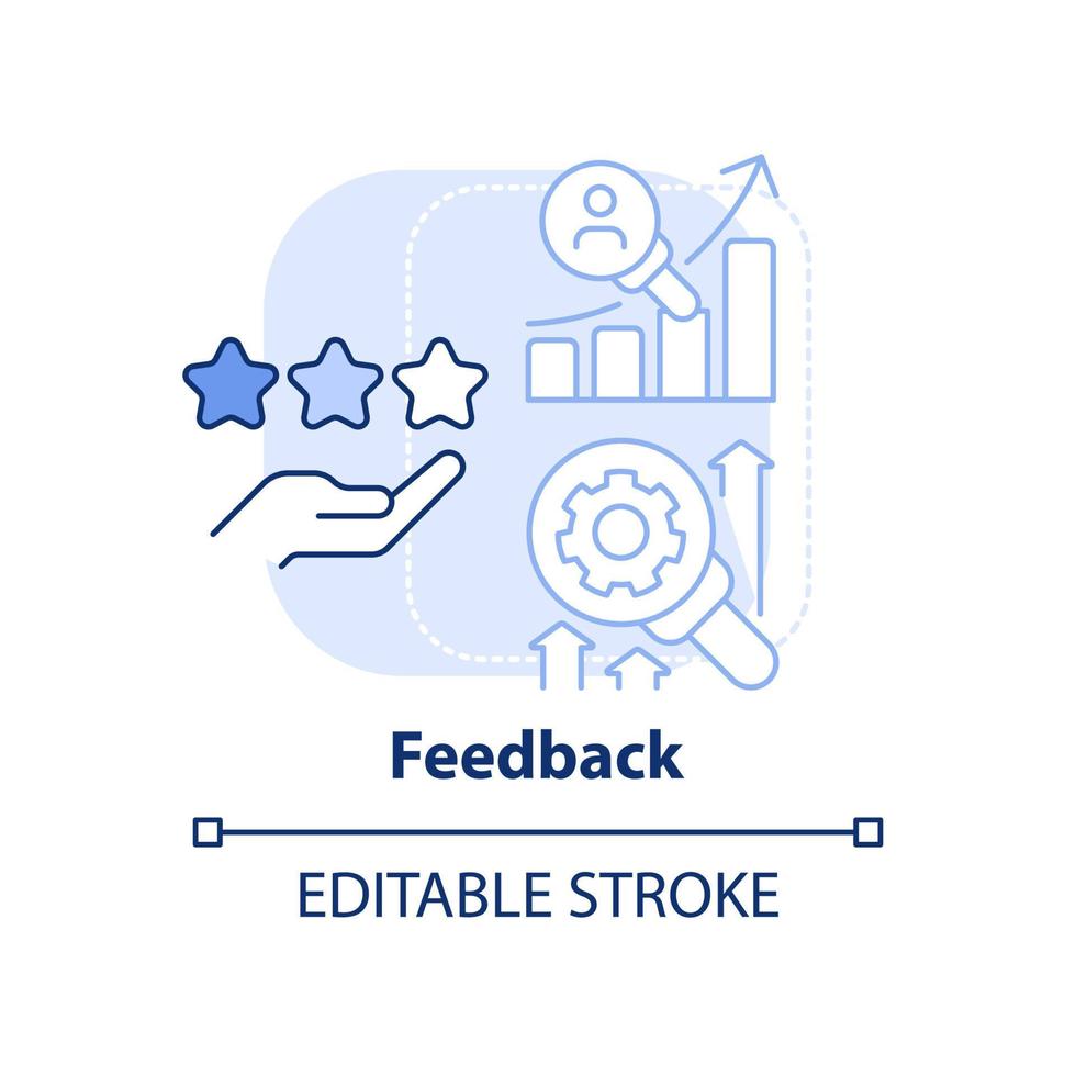 ícone de conceito azul claro de feedback vetor