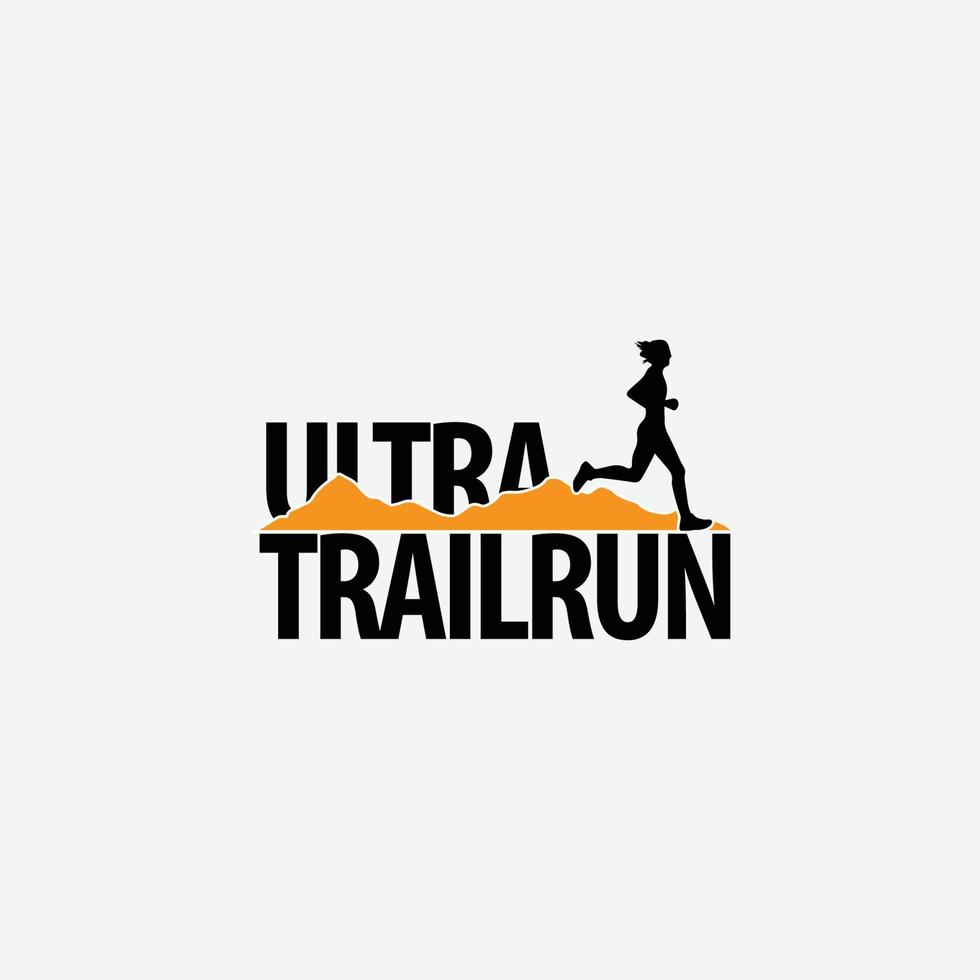 ilustração em vetor logotipo ultra trail running em fundo branco