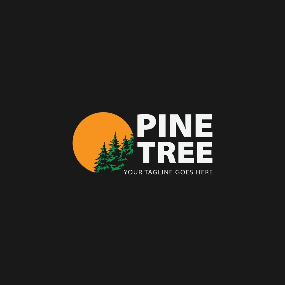 imagem vetorial de design de logotipo de pinheiro vetor