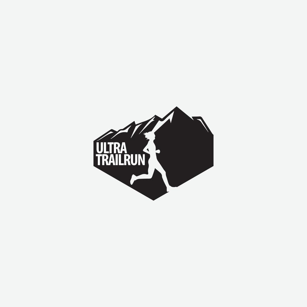 ilustração em vetor logotipo ultra trail running em fundo branco