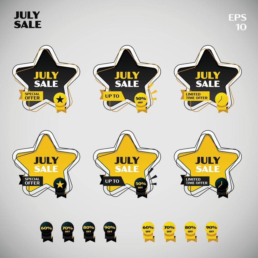 forma básica de venda de julho estrela vetor