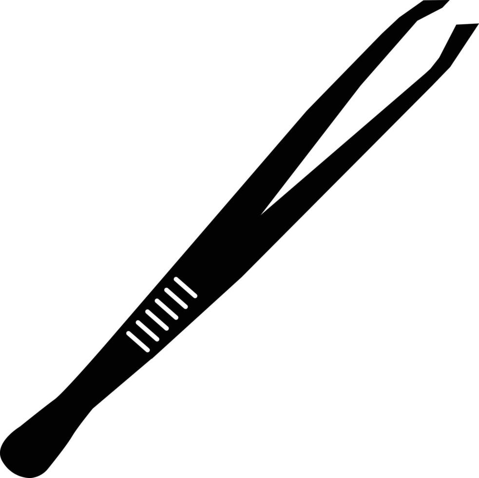 ícone de pinça metálica sobre fundo branco. sinal de pinça de sobrancelha de metal realista. símbolo de pinça de sobrancelha. estilo plano. vetor