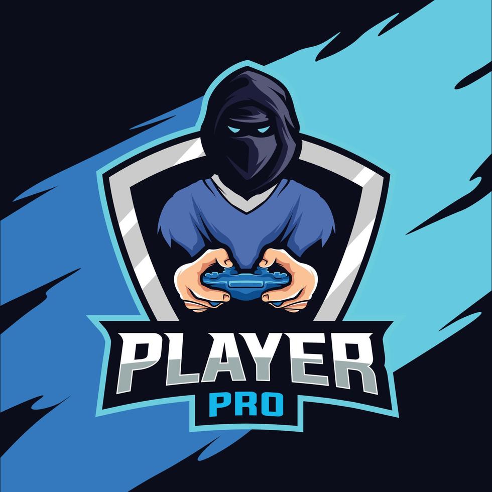 logotipo do jogo pro player ninja esport vetor