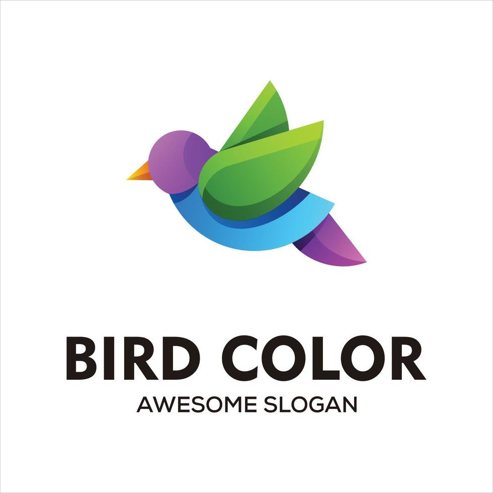 vetor logotipo de pássaro colorido abstrato vetor